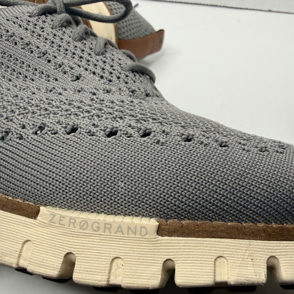 Cole Haan Zerogrand Remastered Stitchlite Wingtip Oxford Men 9M Grey Knit C39740 - Picture 8 of 10